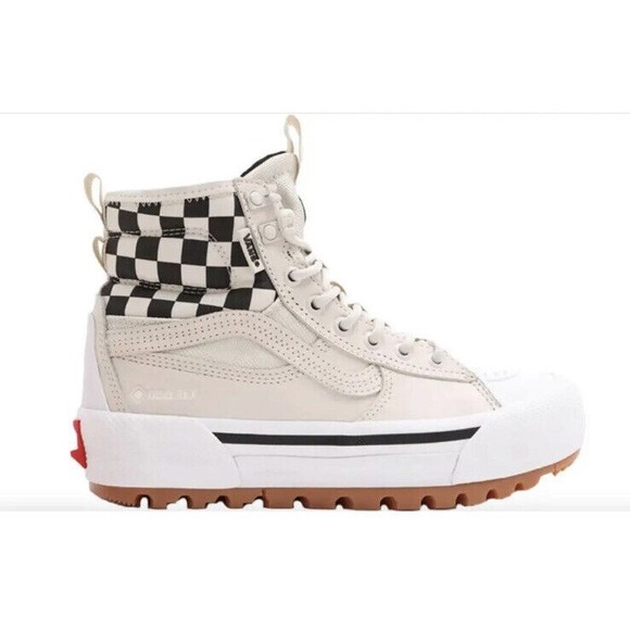 New Vans Sk8 Hi Top Sneakers Checker Goretex Mte 2 Platform White Black Women 5 - Picture 7 of 12